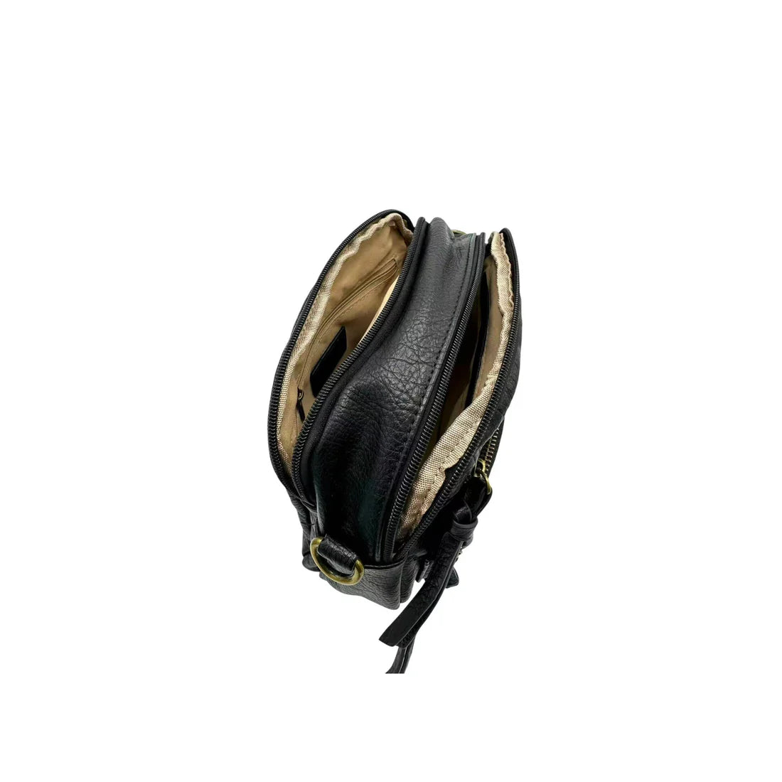 Sac bandoulière femme Mandoline synthétique noir – Double bandoulière