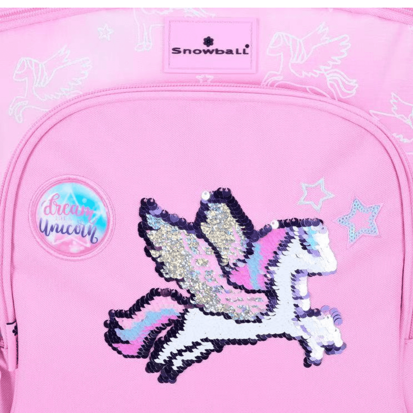 Sac à dos trolley Snowball Licorne Sequins Rose
