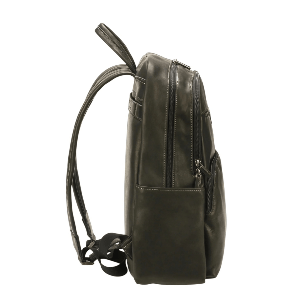 Sac à dos Arthur & Aston Johany en cuir noir vue de profil
