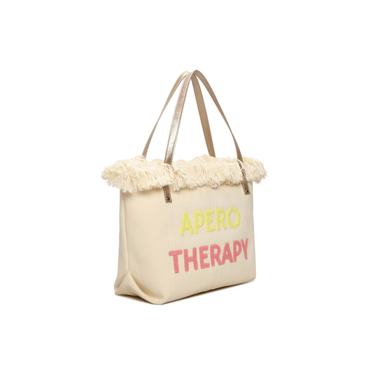 Sac cabas femme Apero Therapy porté épaule style bohème chic