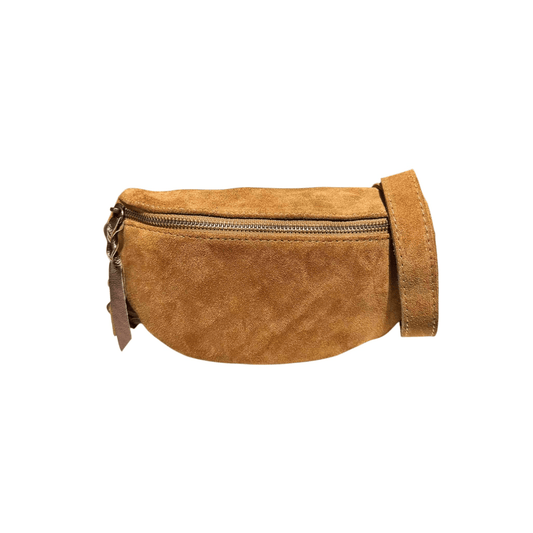 Sac banane KATE H LCV261 en daim couleur tan vue de face