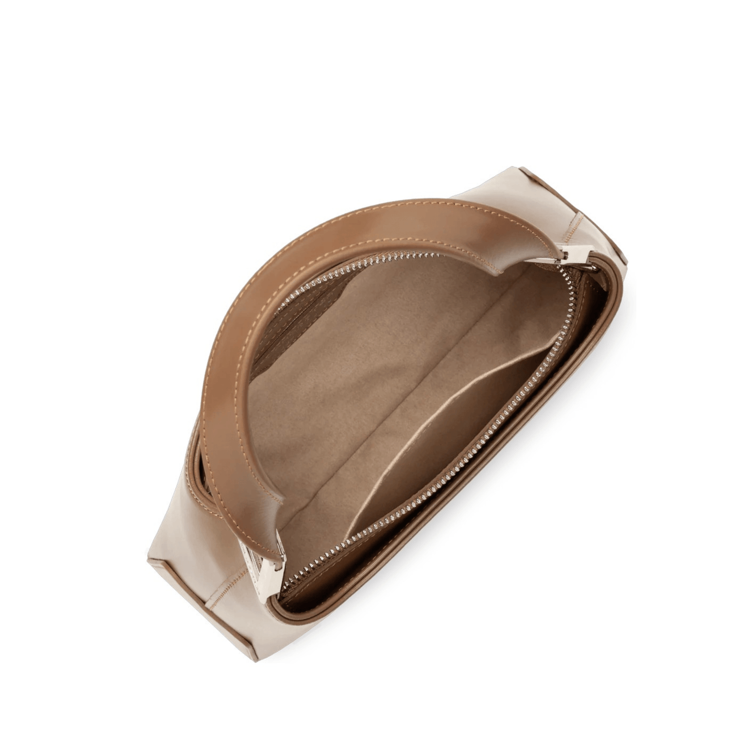Intérieur du sac Lancaster Noisette avec compartiment principal zippé et rangements.