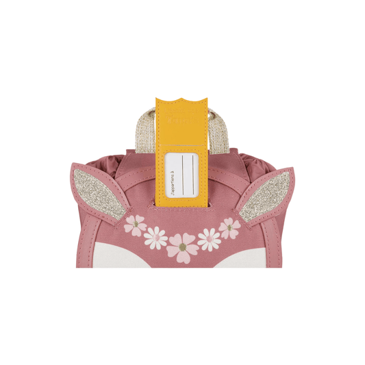 Sac à dos maternelle Biche L'École des Tann's rose vue arrière avec bretelles réglables