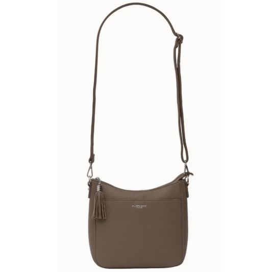 Sac bandoulière Néo FLORA & CO taupe vue de face