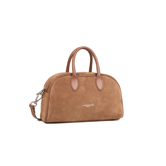 Sac Lancaster cuir velours camel vue profil femme