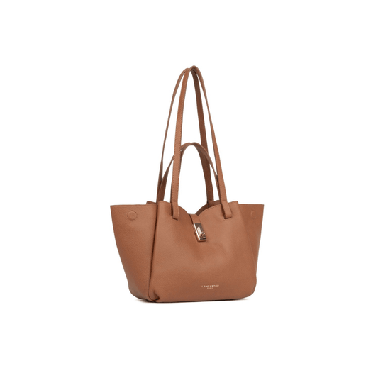 Sac Lancaster cuir grainé camel vue profil femme