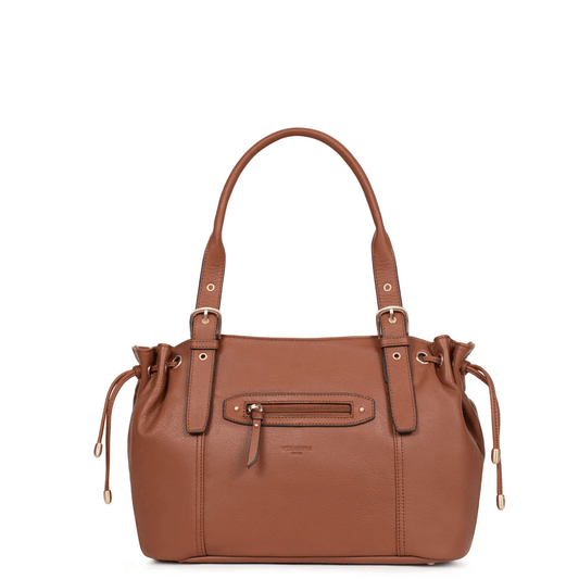 Sac à main porté épaule HEXAGONA 4120364 cognac vue de face
