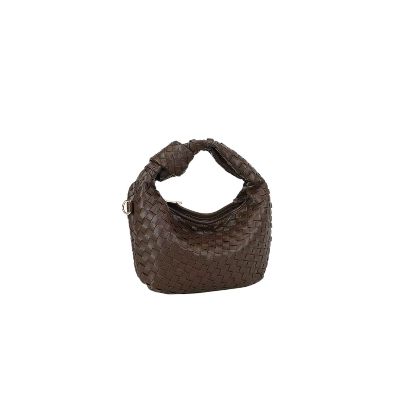 Sac bandoulière marron tressé Gallantry – Petit sac chic avec chaîne