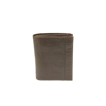 Portefeuille Diego Arthur & Aston châtaigne – fermé vue de face, logo embossé