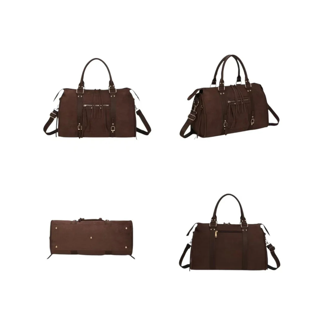 Sac à main femme marron foncé grand format – Anses & bandoulière réglable