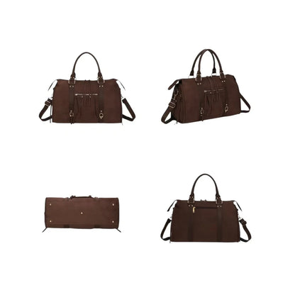 Sac à main femme marron foncé grand format – Anses & bandoulière réglable