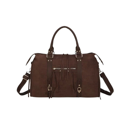 Sac à main femme marron foncé grand format – Anses & bandoulière réglable