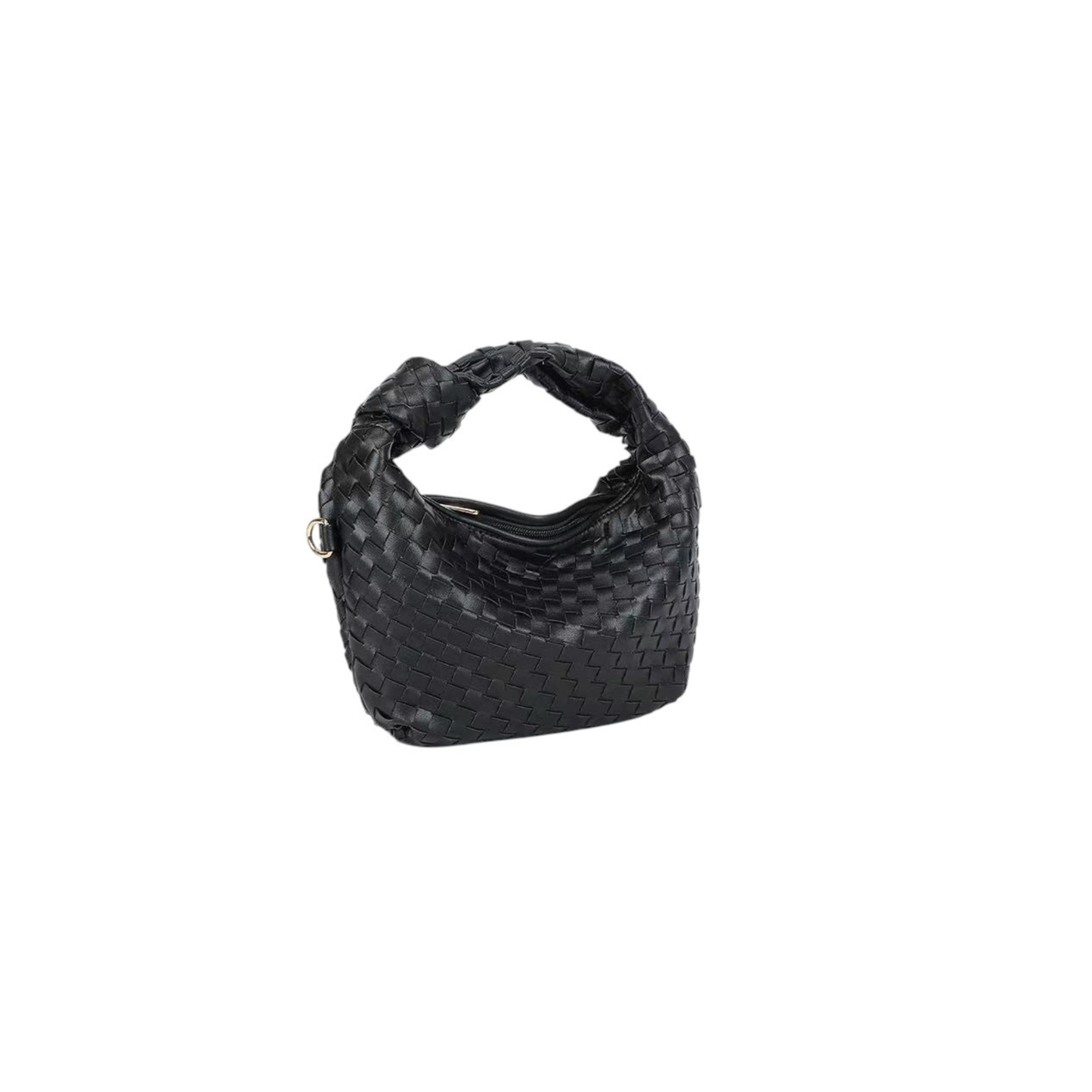 Sac bandoulière noir tressé Gallantry – Petit sac chic avec chaîne