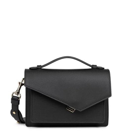 Sac trotteur Lancaster x Zoé noir – Cuir vachette, rabat graphique & bandoulière