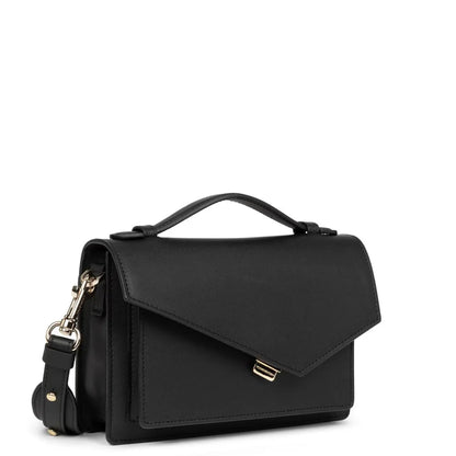 Sac trotteur Lancaster x Zoé noir – Cuir vachette, rabat graphique & bandoulière