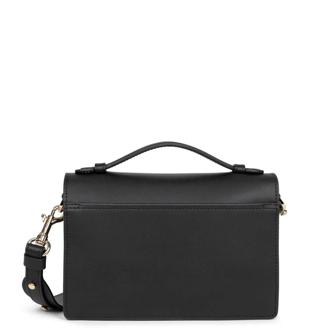 Sac trotteur Lancaster x Zoé noir – Cuir vachette, rabat graphique & bandoulière