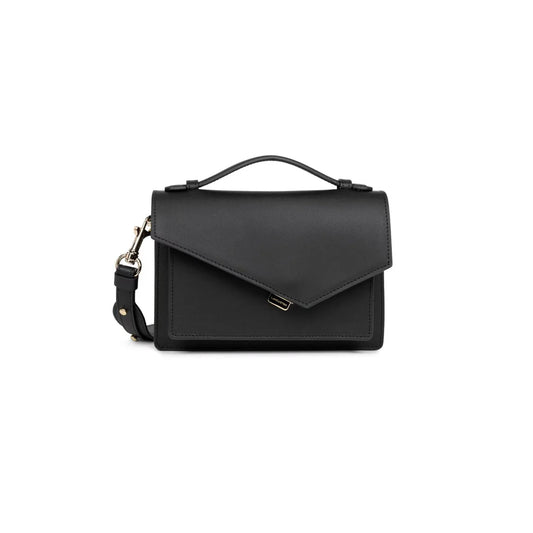 Sac trotteur Lancaster x Zoé noir – Cuir vachette, rabat graphique & bandoulière