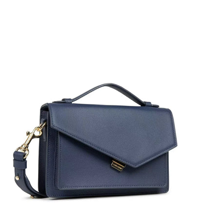 Sac Trotteur Lancaster x Zoé – Cuir Grainé Bleu Mer