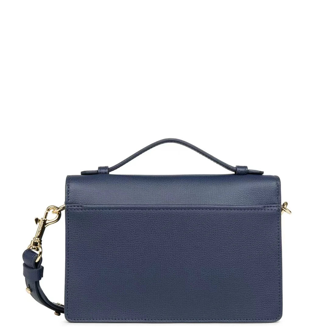 Sac Trotteur Lancaster x Zoé – Cuir Grainé Bleu Mer