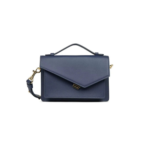 Sac Trotteur Lancaster x Zoé – Cuir Grainé Bleu Mer