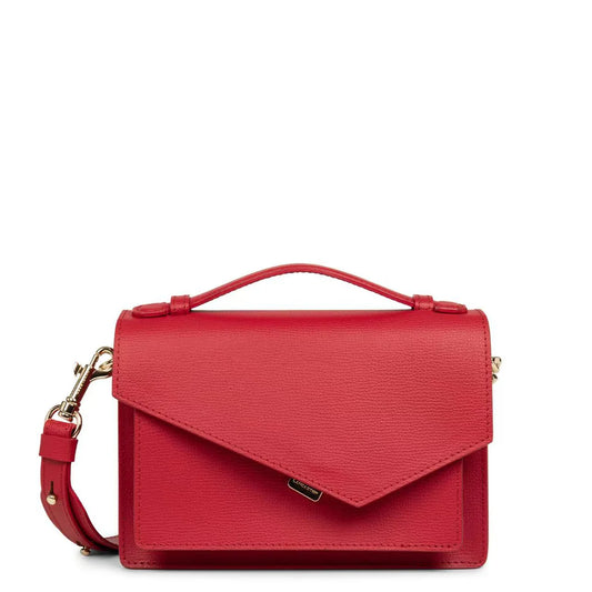 Sac Trotteur Lancaster x Zoé – Cuir Grainé Rouge
