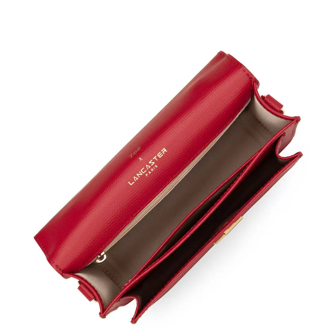 Sac Trotteur Lancaster x Zoé – Cuir Grainé Rouge