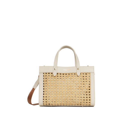 sac cabas lancaster rotin cuir beige femme ete chic nevada maroquinerie
