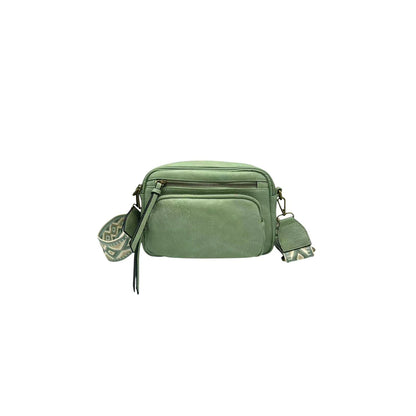 Sac bandoulière femme Mandoline synthétique tilleul – Double bandoulière