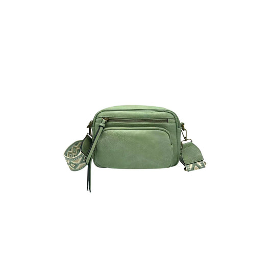 Sac bandoulière femme Mandoline synthétique tilleul – Double bandoulière