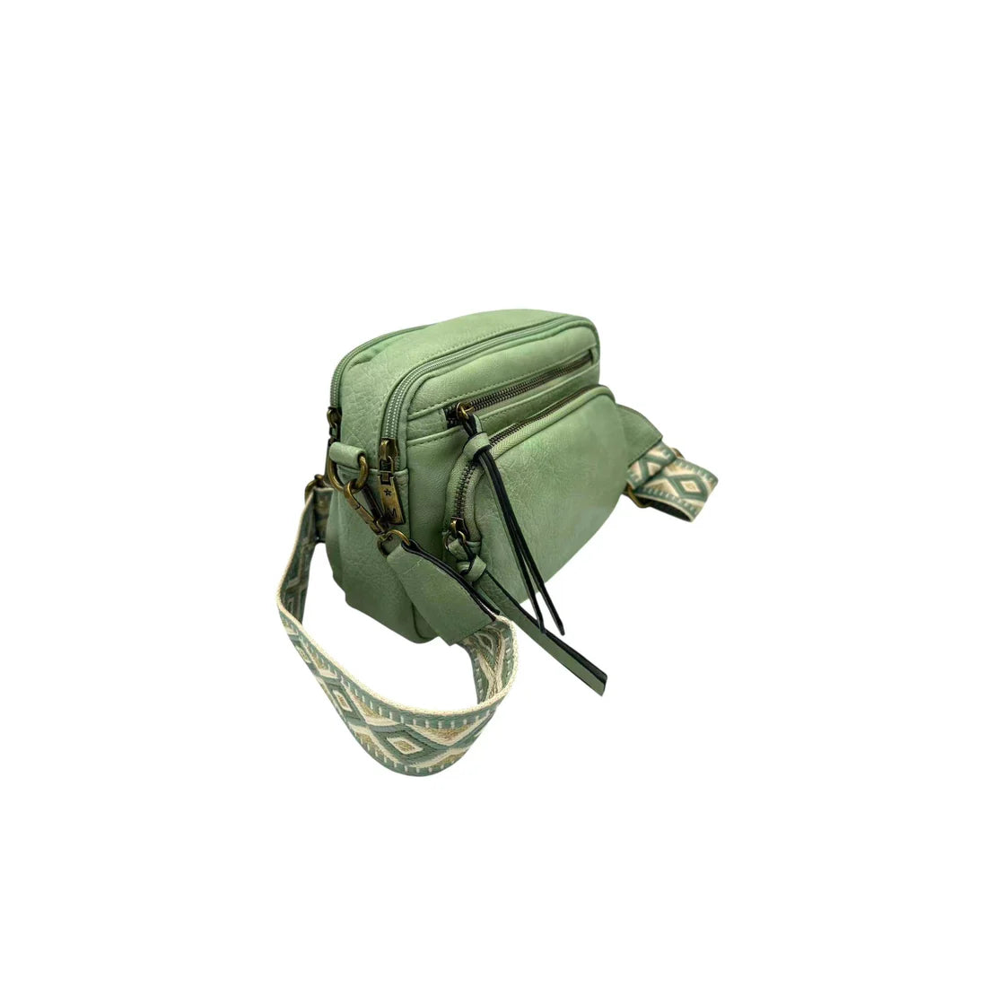 Sac bandoulière femme Mandoline synthétique tilleul – Double bandoulière