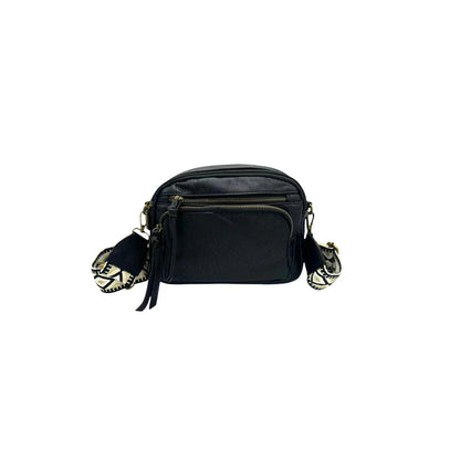 Sac bandoulière femme Mandoline synthétique noir – Double bandoulière