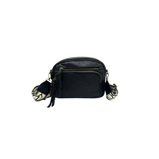Sac bandoulière femme Mandoline synthétique noir – Double bandoulière