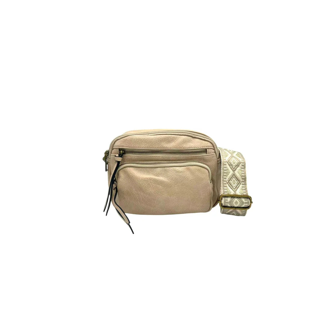 Sac bandoulière femme Mandoline synthétique taupe – Double bandoulière