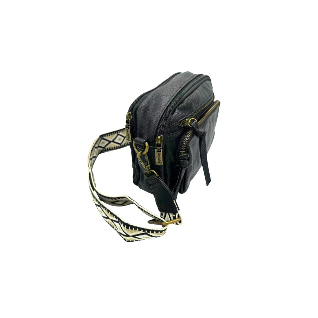 Sac bandoulière femme Mandoline synthétique noir – Double bandoulière