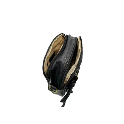 Sac bandoulière femme Mandoline synthétique noir – Double bandoulière