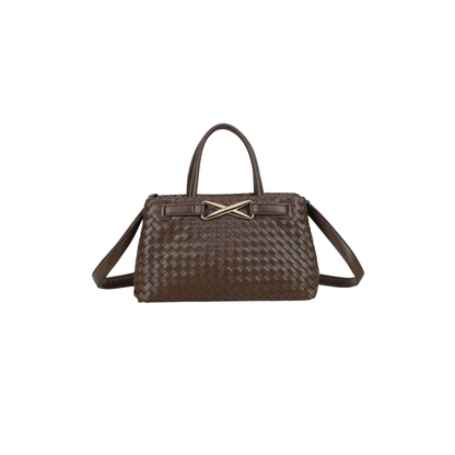 Sac à main marron café tressé Gallantry – Sac bandoulière chic petit format