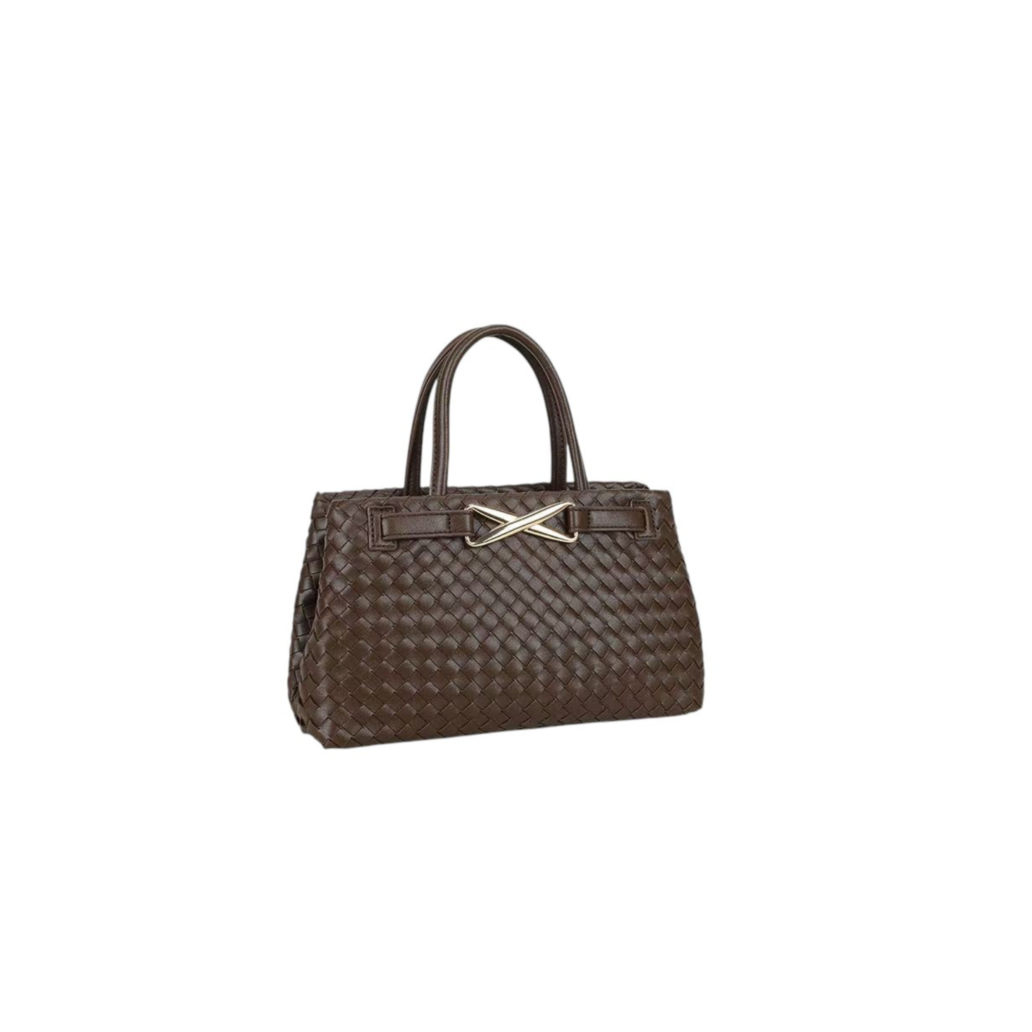 Sac à main marron café tressé Gallantry – Sac bandoulière chic petit format