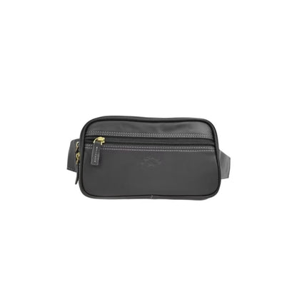 Sac banane cuir de vachette noir – Multi-compartiments zippés – Homme