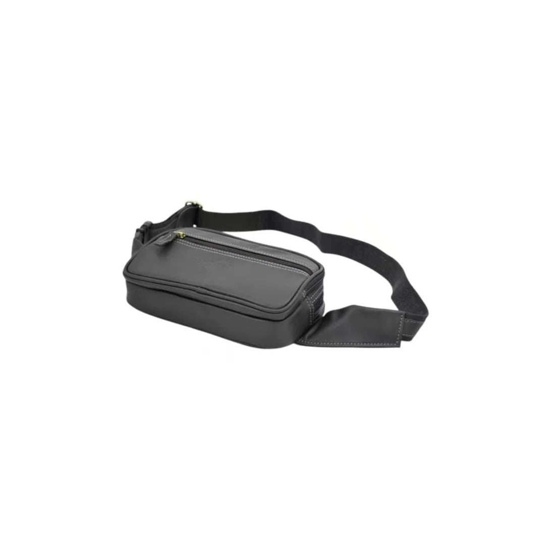Sac banane cuir de vachette noir – Multi-compartiments zippés – Homme