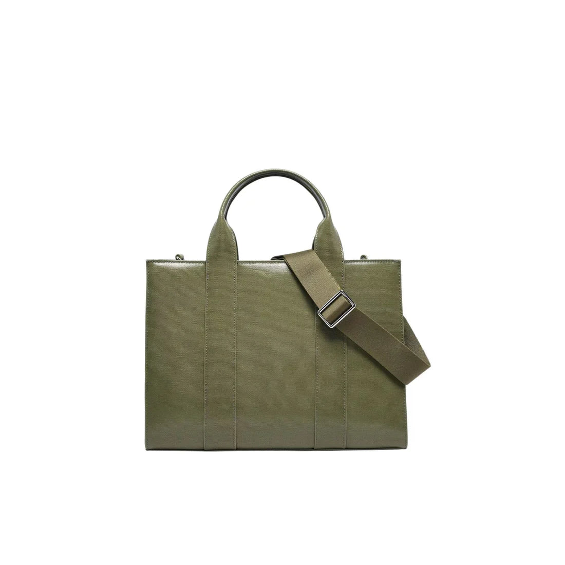 Sac cabas Karl Lagerfeld Paris vert kaki – vue de dos, toile enduite structurée