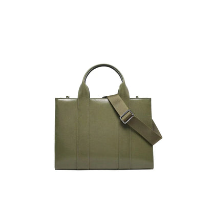 Sac cabas Karl Lagerfeld Paris vert kaki – vue de dos, toile enduite structurée