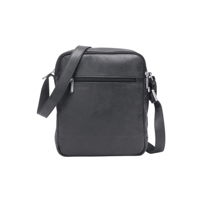 Dos de la sacoche travers Cristiano Arthur & Aston 62-1040 en cuir noir