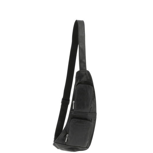 Sacoche Holster Cristiano Arthur & Aston en cuir destroy noir vue de face