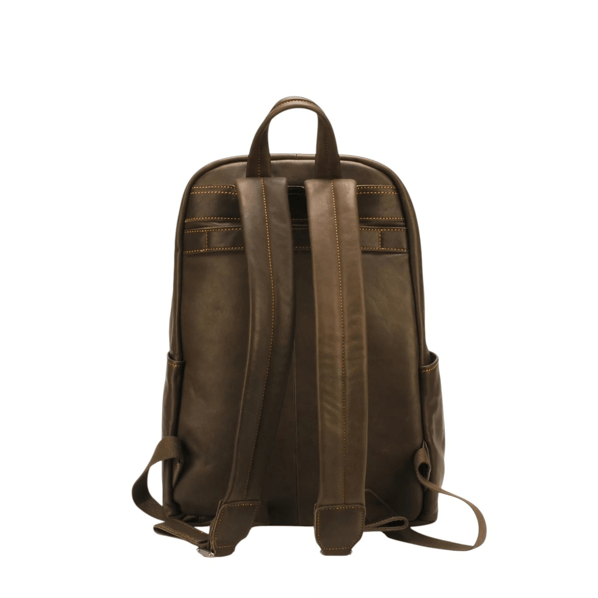 Dos du sac à dos Arthur & Aston Johany en cuir marron avec bretelles