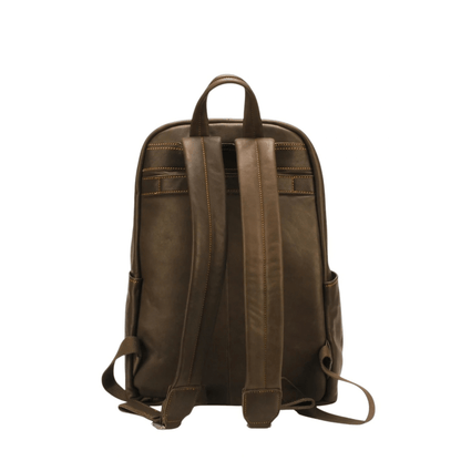Dos du sac à dos Arthur & Aston Johany en cuir marron avec bretelles