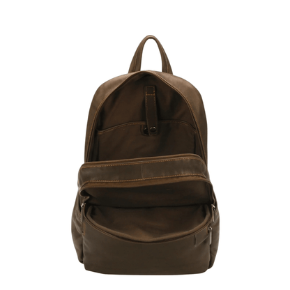 Compartiments intérieurs du sac à dos cuir marron Arthur & Aston Johany