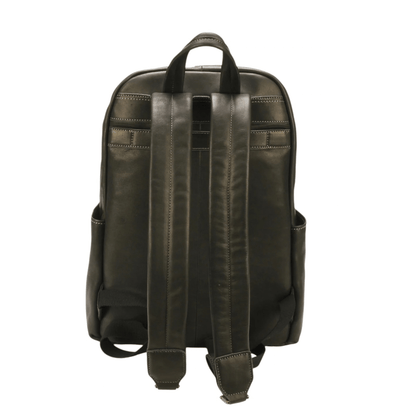 Dos du grand sac à dos Arthur & Aston Johany en cuir noir
