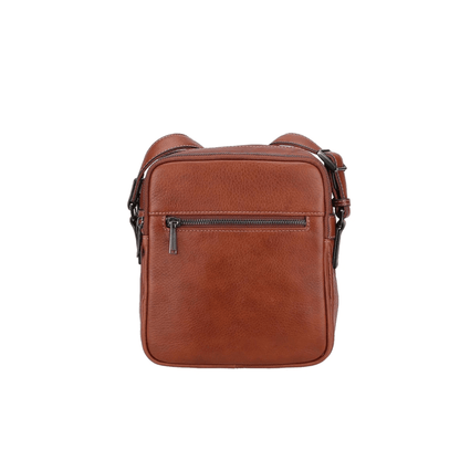 Sac travers homme Nairo Arthur & Aston cognac avec poche arrière zippée