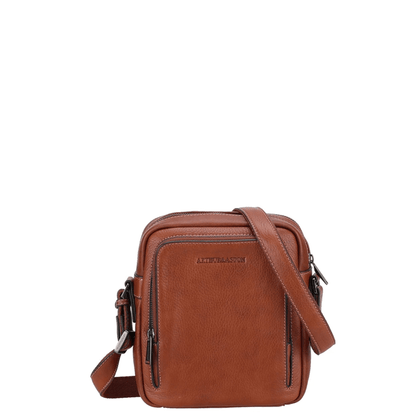 Sac travers homme cuir Arthur & Aston Nairo 2628-08 cognac vue de face