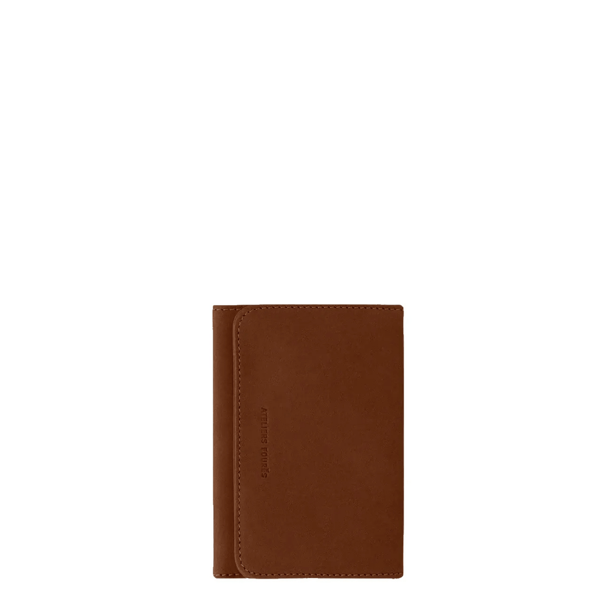 Porte-papiers Ateliers Fourès Hespérie en cuir de vachette pleine fleur marron, fabriqué en France